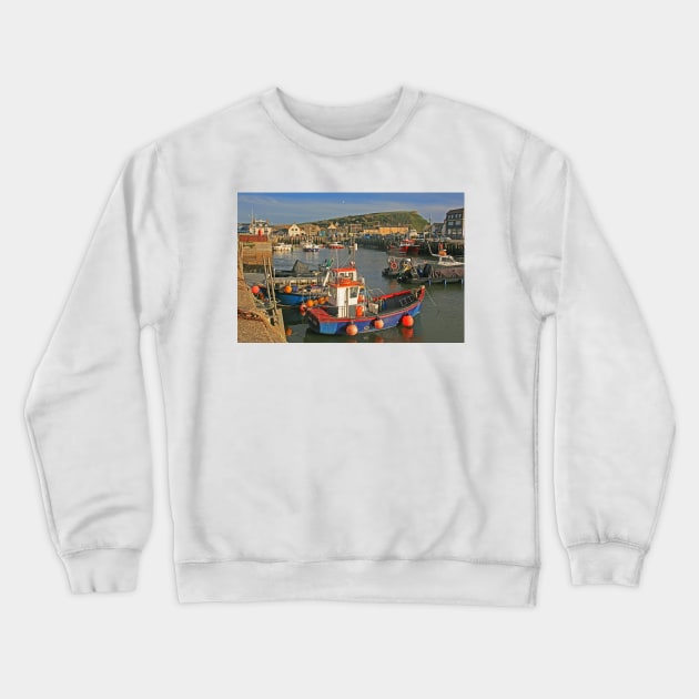 Fishing Boats, West Bay, October 2022 Crewneck Sweatshirt by RedHillDigital